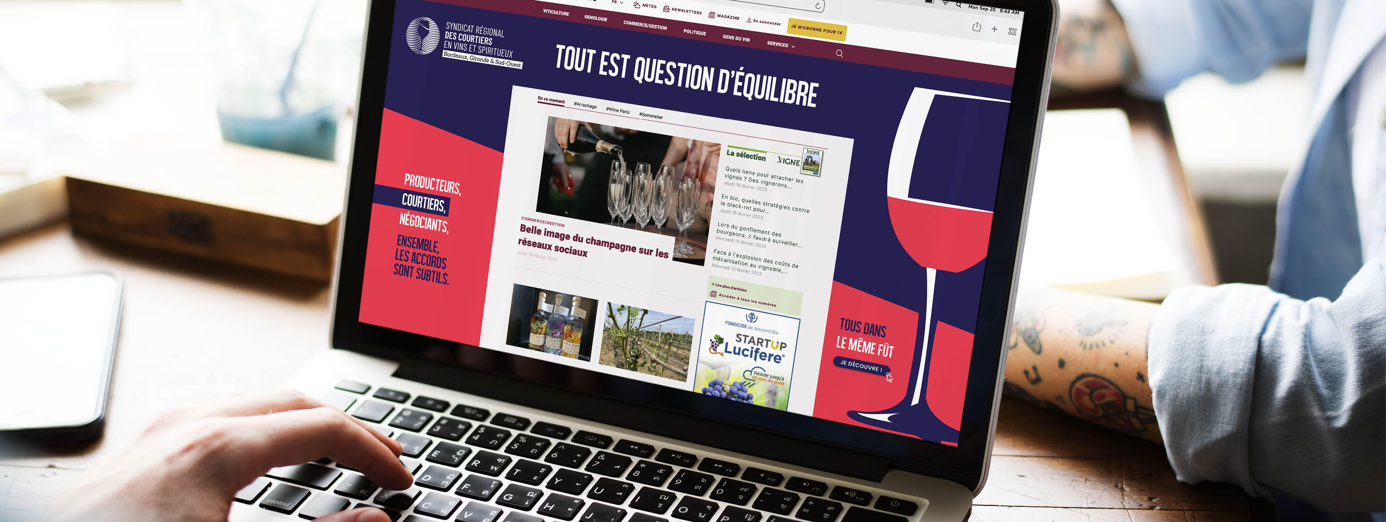 Syndicats des Courtiers en vins de Bordeaux - Campagne digitale Équilibre