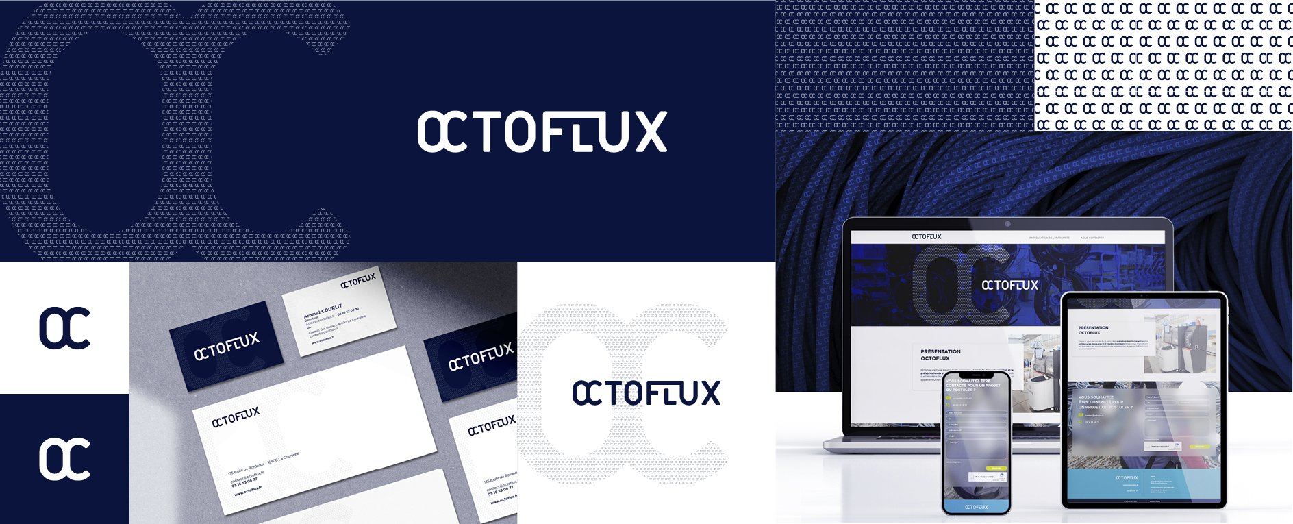 OCTOFLUX - logo, identité graphique, mise en situation