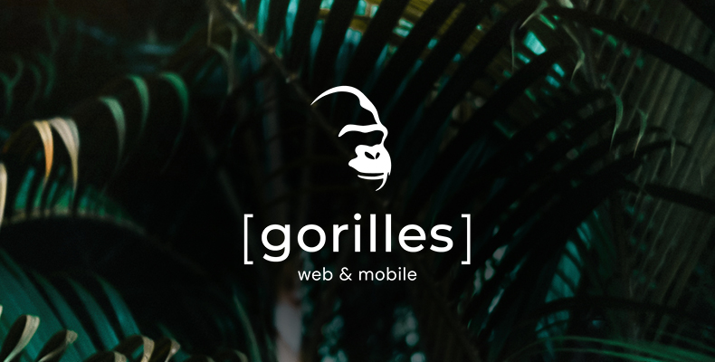 Logo Gorilles sur visuel de jungle